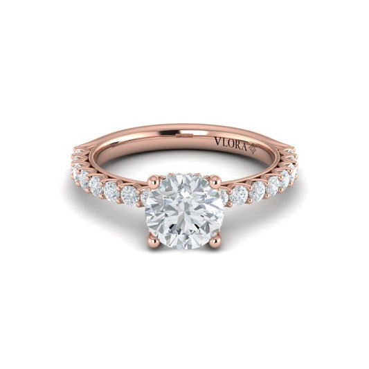 Woven Elegance Hidden Halo Round Engagement Ring