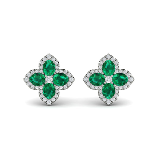 Petal Emerald Blossom Earrings