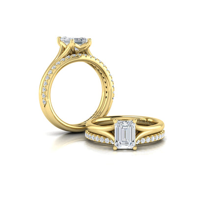 Solitaire Emerald Cut Engagement Ring