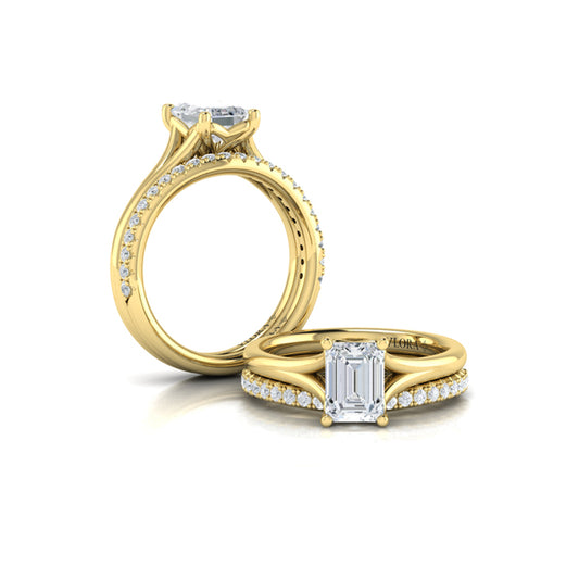 Solitaire Emerald Cut Engagement Ring