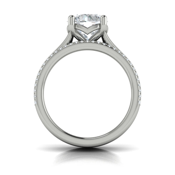 Round Classic Engagement Ring in Platinum by Vlora Bridal