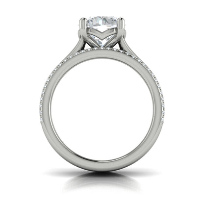 Round Classic Engagement Ring in Platinum by Vlora Bridal