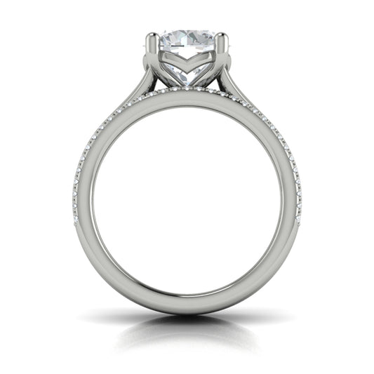 Round Classic Engagement Ring in Platinum by Vlora Bridal