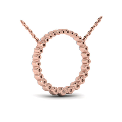 Graduated Round Diamond Open Circle Pendant