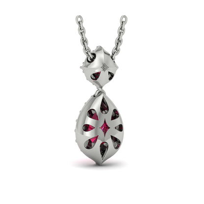 Tear Drop Ruby and Diamond Pendant