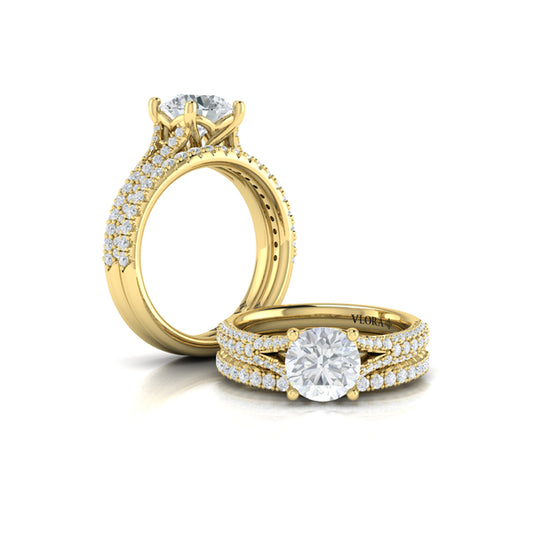 Matching Bands Wedding Band in 14K Yellow Gold by Vlora Bridal