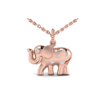 Diamond Elephant Pendant