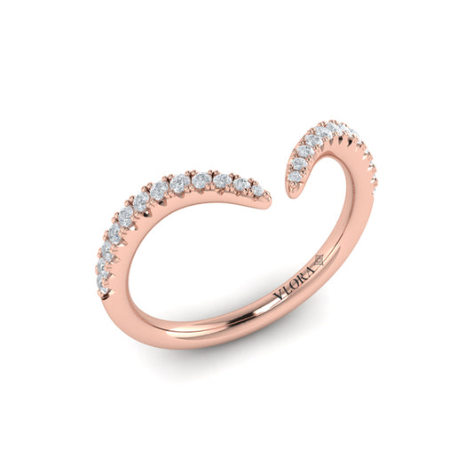 Diamond Open Chevron Ring