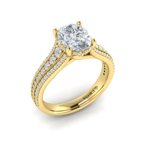 Elegant Oval Modern Vintage Engagement Ring