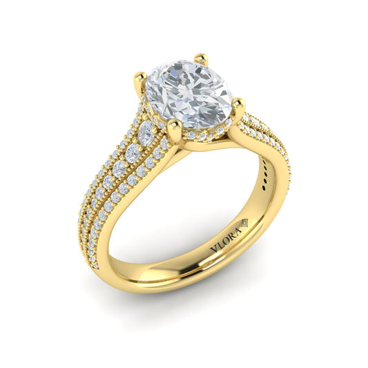 Elegant Oval Modern Vintage Engagement Ring