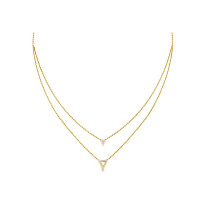 Diamond Open Trinity Two Row Necklace