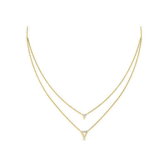 Diamond Open Trinity Two Row Necklace