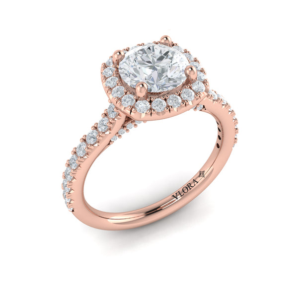 Timeless Euro Halo Round Engagement Ring