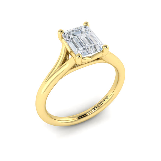 Solitaire Emerald Cut Engagement Ring