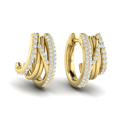 Diamond Twist Huggie Earrings