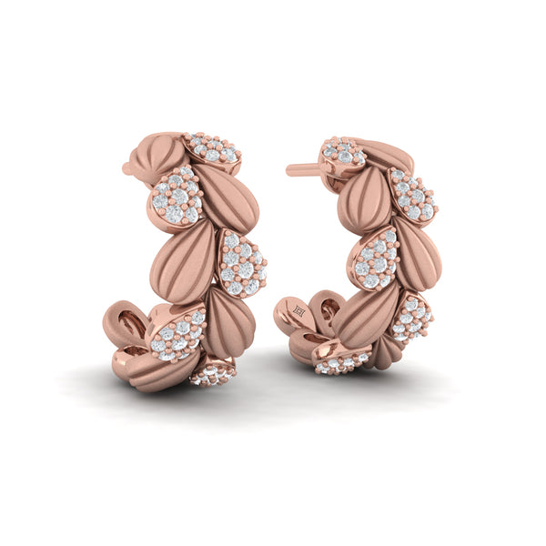 Scalloped Hoop Earrings with Satin Finish