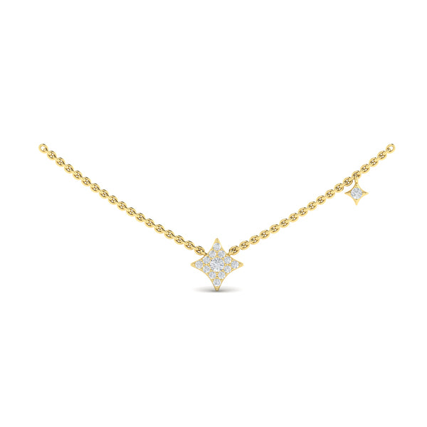 Diamond Cluster Vlora Star Double Pendant Necklace