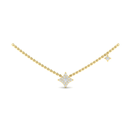 Diamond Cluster Vlora Star Double Pendant Necklace