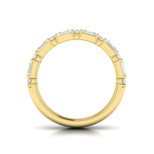 Diamond Baguette Three Row Ring