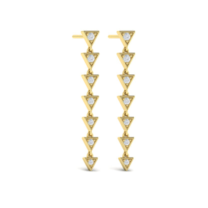 Diamond Trinity Drop Statement Earrings