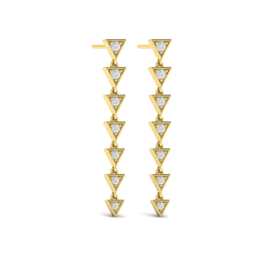 Diamond Trinity Drop Statement Earrings