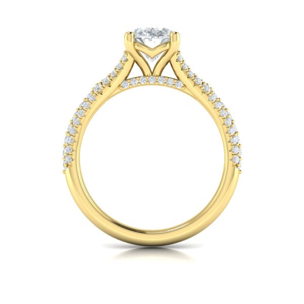 Splendid Cathedral Split Shank Oval Engagement Ring