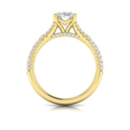 Splendid Cathedral Split Shank Oval Engagement Ring