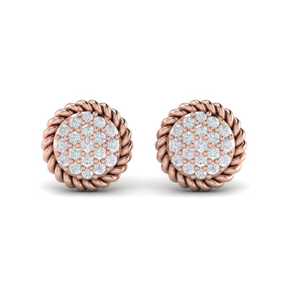Round Shaped Diamond Pavé Earrings