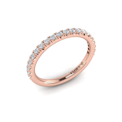 Matching Bands Wedding Band in 14K Rose Gold by Vlora Bridal