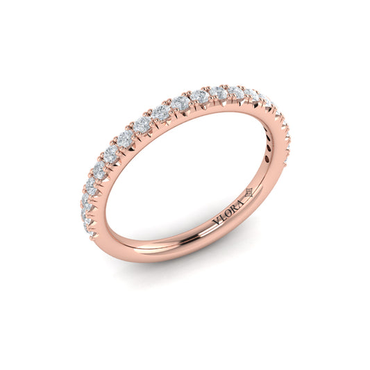 Matching Bands Wedding Band in 14K Rose Gold by Vlora Bridal