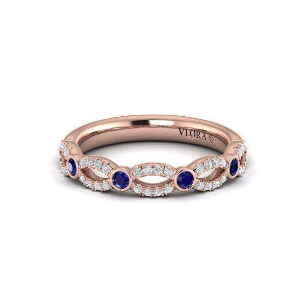 Diamond and Sapphire Cascade Band