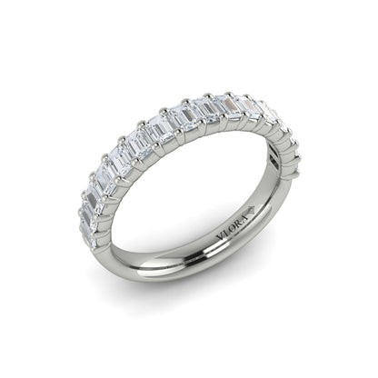 Matching Band for Emerald Cut Engagement Ring with Baguette Diamond Band