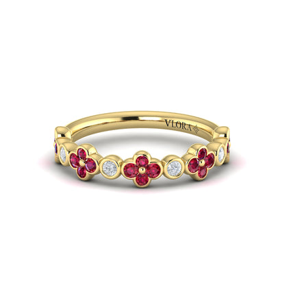 Stackables Wedding Band in 14K Yellow Gold by Vlora Bridal