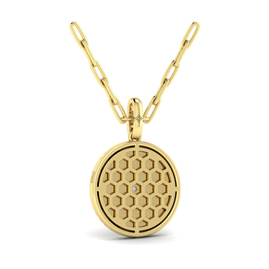 Center Starburst Diamond and Bezel Pendant Necklace