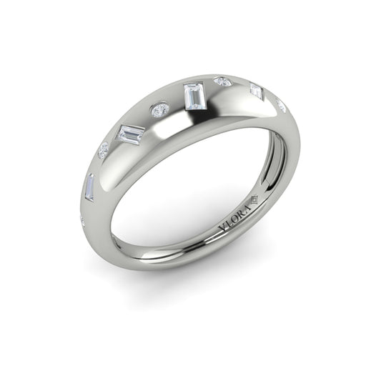 Multi Baguette and Round Dome Diamond Ring