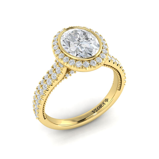 Regal Halo Oval Engagement Ring