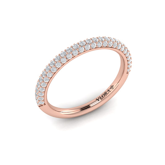 Matching Band for Shimmering Hidden Halo Engagement Ring with Micropave Band