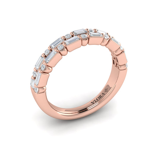Diamond Baguette Two Row Ring