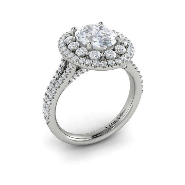 Grand Double Halo Oval Engagement Ring