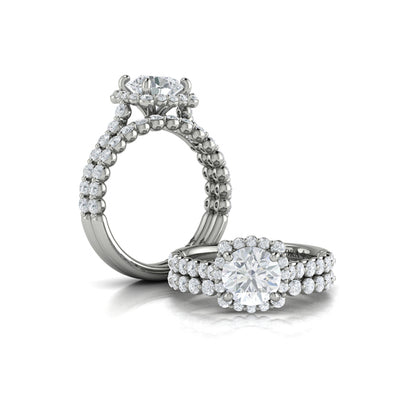 Floating Halo Round Engagement Ring