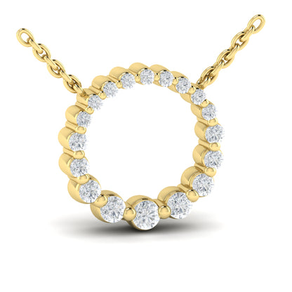 Graduated Diamond Circle Necklace