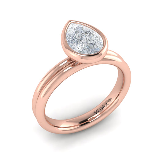 Pear Bezel Solitaire Engagement Ring