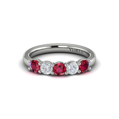 Colored Bands Wedding Band in Platinum by Vlora Bridal