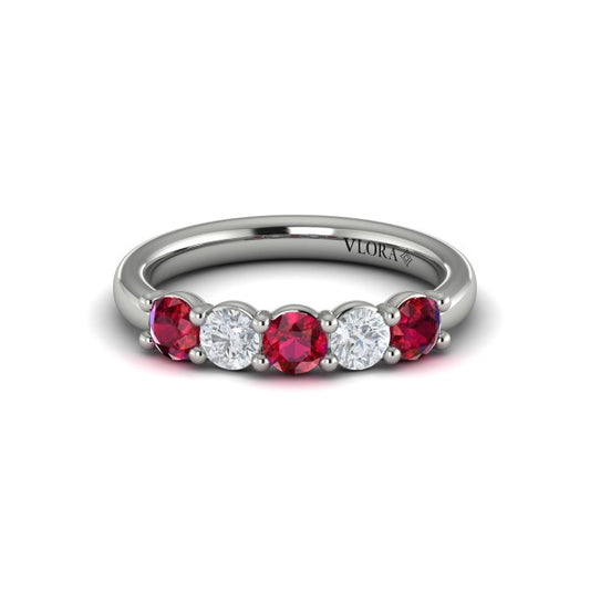 Colored Bands Wedding Band in Platinum by Vlora Bridal
