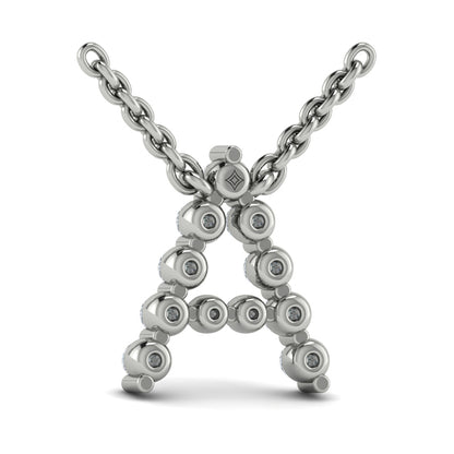 Diamond Alphabet Pendant Necklace, A