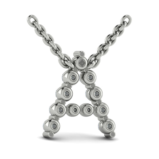 Diamond Alphabet Pendant Necklace, A