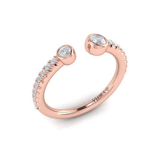 Graduating Diamond Open Ring