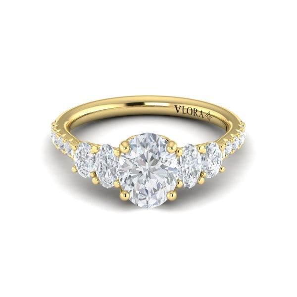 Quintet Oval Engagement Ring