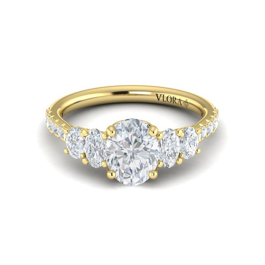 Quintet Oval Engagement Ring