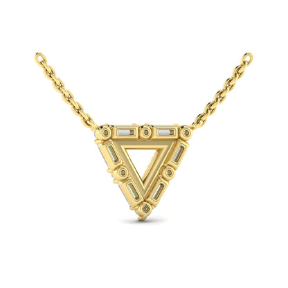 Diamond Baguette Double Trinity Necklace